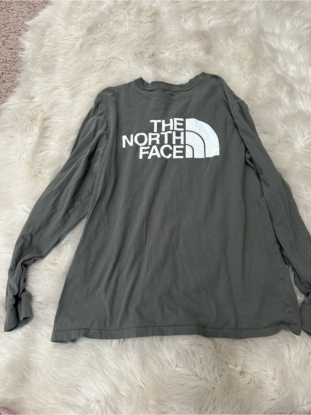 The North Face Green Long Sleeve Tee with Black Logo